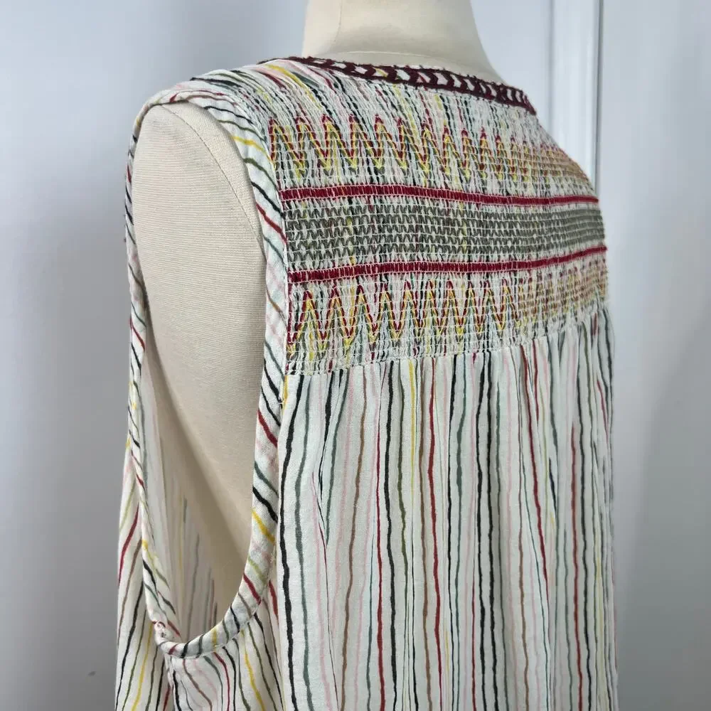 Sundance Women's Tunic Tank Top Rainbow Multicolor Floral Embroidered Size XL - Picture 11 of 16